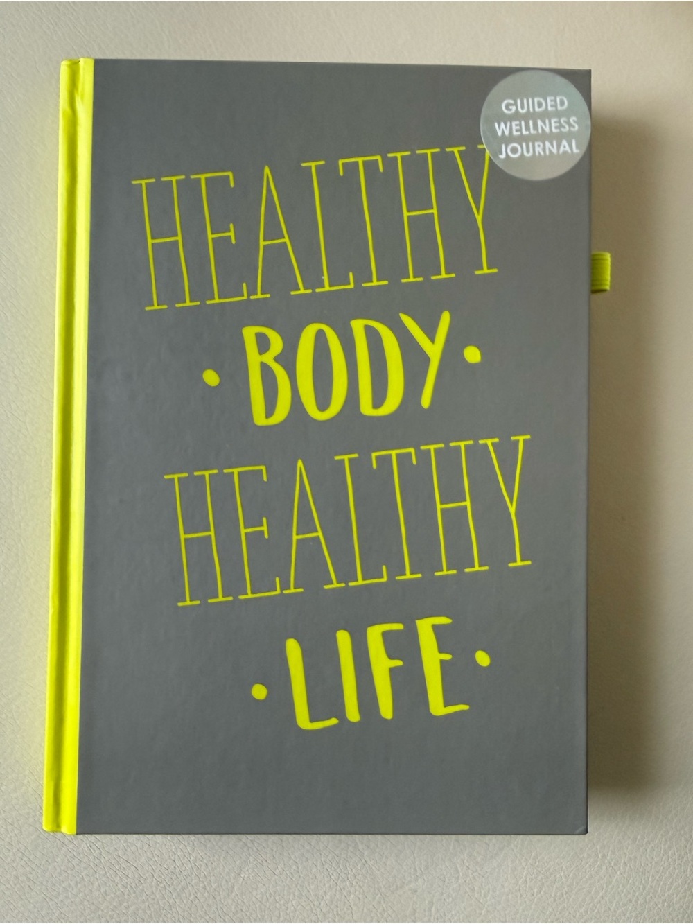 Guided Wellness Journal - Healthy Body Healthy Life - Gray & Neon Yellow
